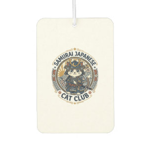 Désodorisant Pour Voiture Chat japonais samouraï Art vectoriel POD - Samoura