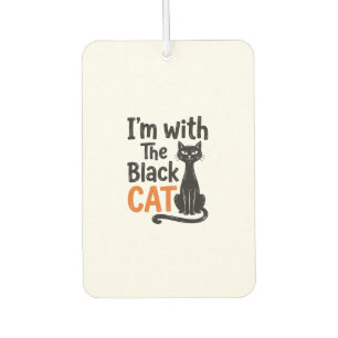 Désodorisant Pour Voiture Chat noir drôle gravure vintage Halloween Design