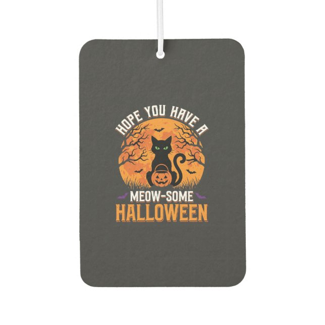 Désodorisant Pour Voiture Chat Noir Halloween Incroyable (Devant)
