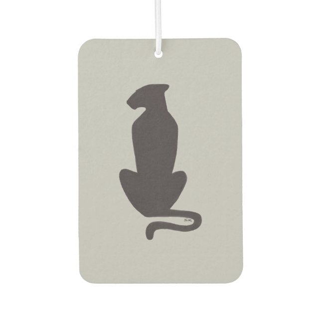 Désodorisant Pour Voiture Chat noir Silhouette grise voiture air freshener (Devant)