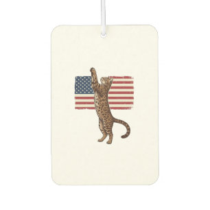 Désodorisant Pour Voiture Chat patriotique Drapeau américain Design vectorie