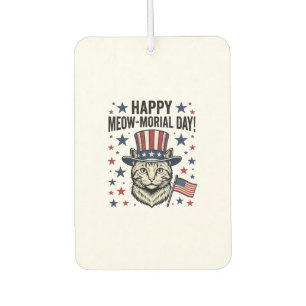 Désodorisant Pour Voiture Chat Patriotique Meow-morial Day Design Vector Vin