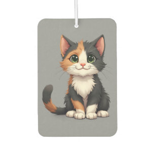 Désodorisant Pour Voiture Chaton Calico Fantaisiste avec une Attitude de Cha