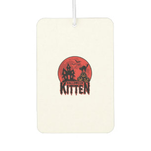 Désodorisant Pour Voiture Chaton d'Halloween Maison Hantée Chat Graphique_1