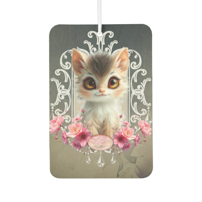Désodorisant Pour Voiture Chaton envoûtant, moelleux (Devant)