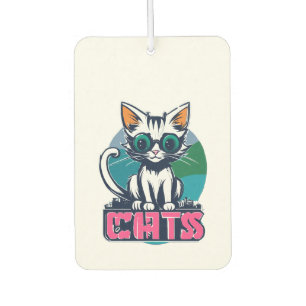 Désodorisant Pour Voiture Chats de dessin animé drôles Logo Vecteur Manga