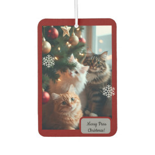 Désodorisant Pour Voiture Chats Orne Arbre, Texte d'image, Personnaliser, 