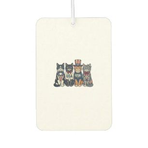 Désodorisant Pour Voiture Chats patriotiques vintage design de chemise USA_1