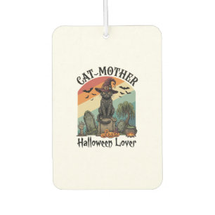 Désodorisant Pour Voiture Chatte Mère Amoureuse d'Halloween Chapeau de Sorci