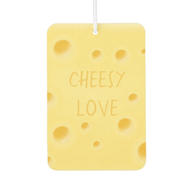 Désodorisant Pour Voiture "Cheesy Love" Coeur de fromage personnalisé adorab (Devant)