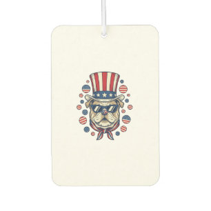 Désodorisant Pour Voiture Chemise à motif de gravure vintage de bulldog patr