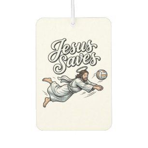 Désodorisant Pour Voiture Chemise chrétienne vintage Jésus Sauve Volleyball