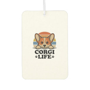 Désodorisant Pour Voiture Chemise Corgi Life Gravure Vintage Art Amoureux de
