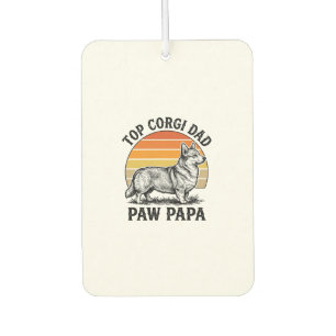 Désodorisant Pour Voiture Chemise Corgi Papa Vintage Sunset Chien Papa Cadea
