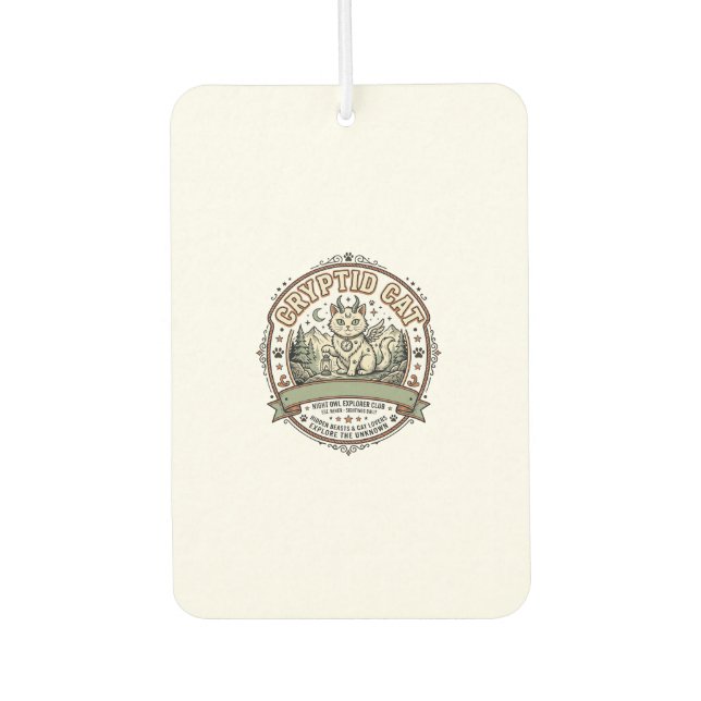 Désodorisant Pour Voiture Chemise Cryptide Chat Cryptide Chat Art Vector Vin (Devant)