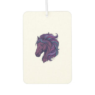 Désodorisant Pour Voiture Chemise d'art de tête de cheval colorée gravée vin