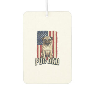 Désodorisant Pour Voiture Chemise de chien à gravure vintage patriotique Pug