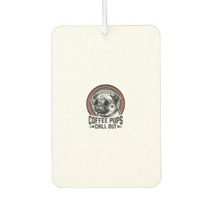 Désodorisant Pour Voiture Chemise de chien de café rétro Chill Pug Graphique