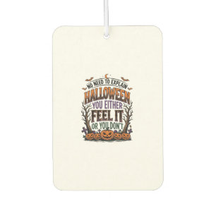 Désodorisant Pour Voiture Chemise de citation d'Halloween Vintage Citrouille