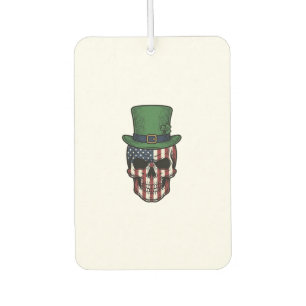 Désodorisant Pour Voiture Chemise de gravure vintage crâne patriotique irlan