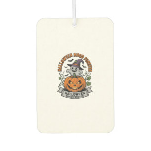 Désodorisant Pour Voiture Chemise de gravure vintage de fantôme de citrouill