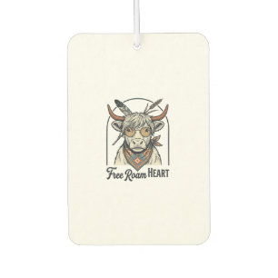 Désodorisant Pour Voiture Chemise de vache Highland Esprit libre Gravure vin