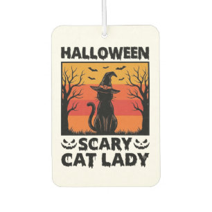 Désodorisant Pour Voiture Chemise Halloween Dame de chat effrayante Gravure