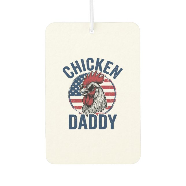 Désodorisant Pour Voiture Chemise patriotique vintage Coq Papa Poulet Desi (Devant)