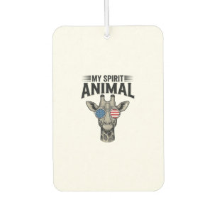 Désodorisant Pour Voiture Chemise patriotique vintage girafe animal spiritue