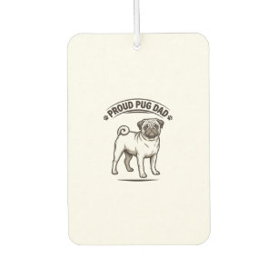 Désodorisant Pour Voiture Chemise Pug Papa Gravure Vintage Design Papa Chien