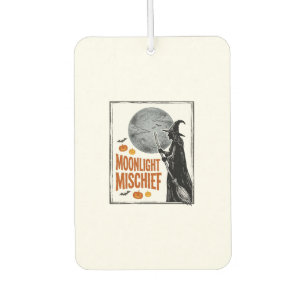 Désodorisant Pour Voiture Chemise sorcière vintage silhouette de lune Hallow