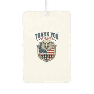 Désodorisant Pour Voiture Chemise Thank You Veterans Patriotic Eagle Shield_