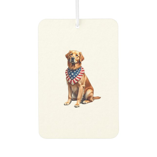 Désodorisant Pour Voiture Chemise Vintage Classique Patriotique Golden Retri (Devant)