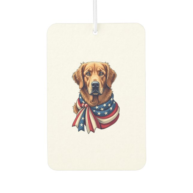 Désodorisant Pour Voiture Chemise Vintage Old Glory Golden Retriever 2 (Devant)