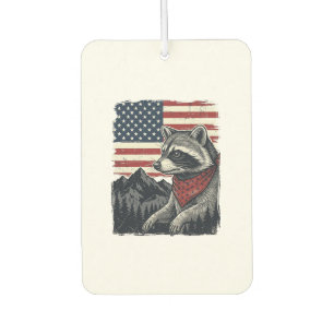 Désodorisant Pour Voiture Chemise vintage patriotique avec drapeau de Raccoo