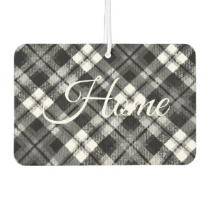 Désodorisant Pour Voiture Chèque Tartan noir blanc Ferme moderne