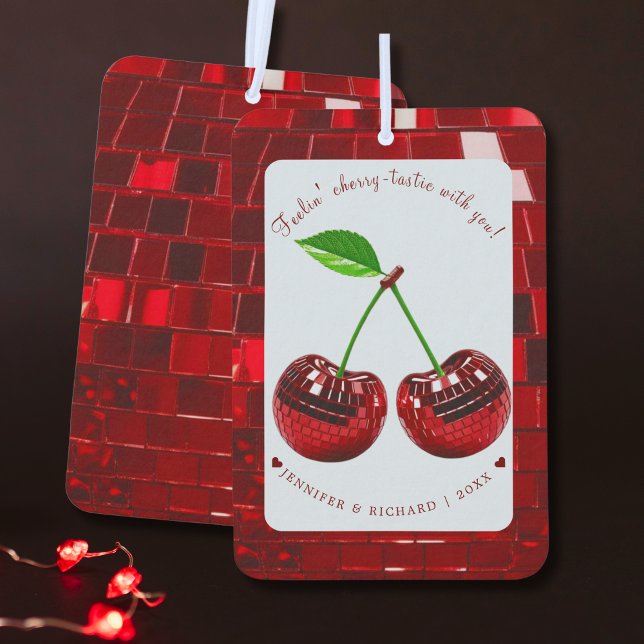 Désodorisant Pour Voiture Cherry Disco Ball Saint Valentin (Cherry Disco Ball Valentine's Day Air Freshener)