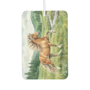 Désodorisant Pour Voiture Cheval islandais Elska aquarelle paysage