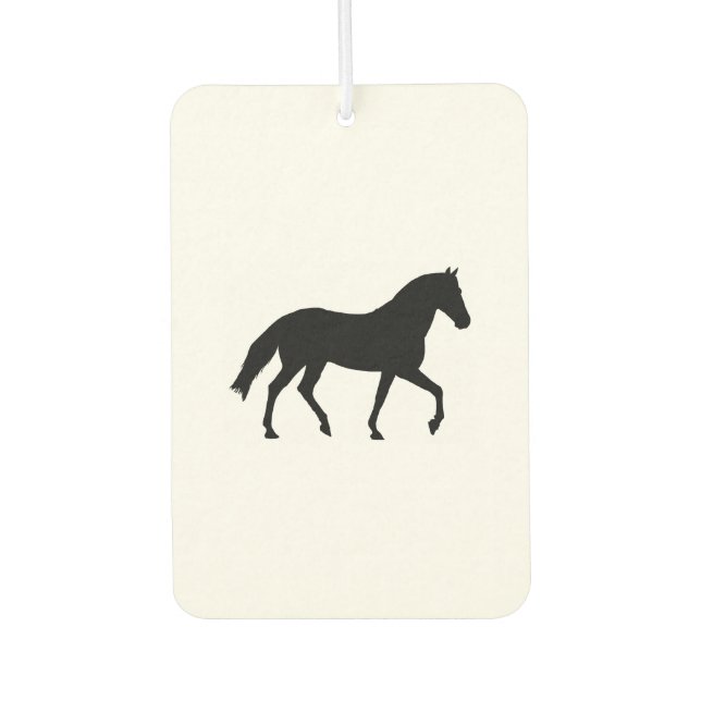 Désodorisant Pour Voiture Cheval Noir Silhouette Cheval Poney Ombre Simple (Devant)