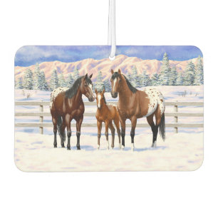 Désodorisant Pour Voiture Chevaux Appaloosa De Baie Brown En Neige