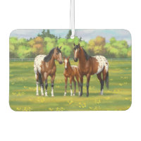 Chevaux Appaloosa De Baie Brown En Pâturage D'Été