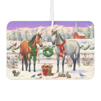 Désodorisant Pour Voiture Chevaux de Noël en neige