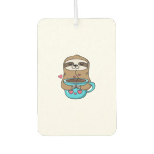Désodorisant Pour Voiture Chibi Paresseux Amoureux de Café � Mignon Kawaii P