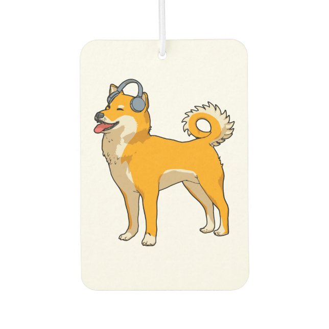 Désodorisant Pour Voiture Chien à écouter de la musique (Devant)