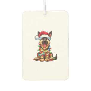 Désodorisant Pour Voiture Chien Berger Allemand Lumières de Noël Chapeau de