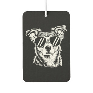 Désodorisant Pour Voiture Chien Border Collie portant des lunettes de soleil