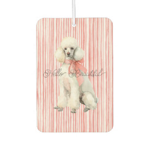 Désodorisant Pour Voiture Chien Caniche Blanc Bonjour Beau