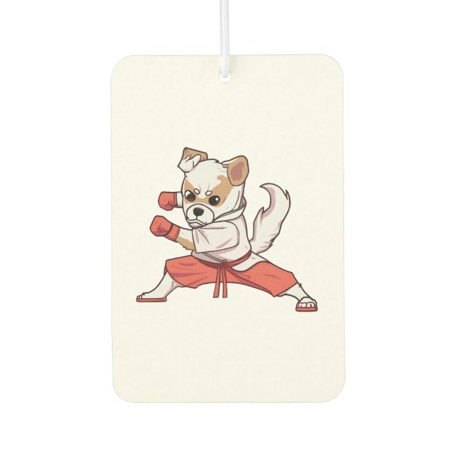 Désodorisant Pour Voiture Chien connaît Karate (Devant)