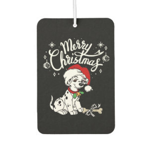 Désodorisant Pour Voiture Chien Dalmatien En Bas Âge Dans Un Chapeau De Noël