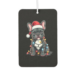 Désodorisant Pour Voiture Chien de Noël Bouledogue Français Noël Frenchie 3